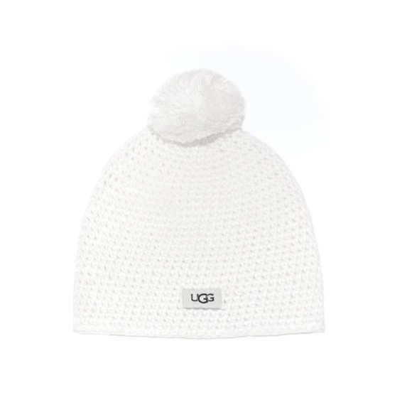 UGG White Ivory Pompom Beanie Knit Hat NWT - Picture 2 of 11
